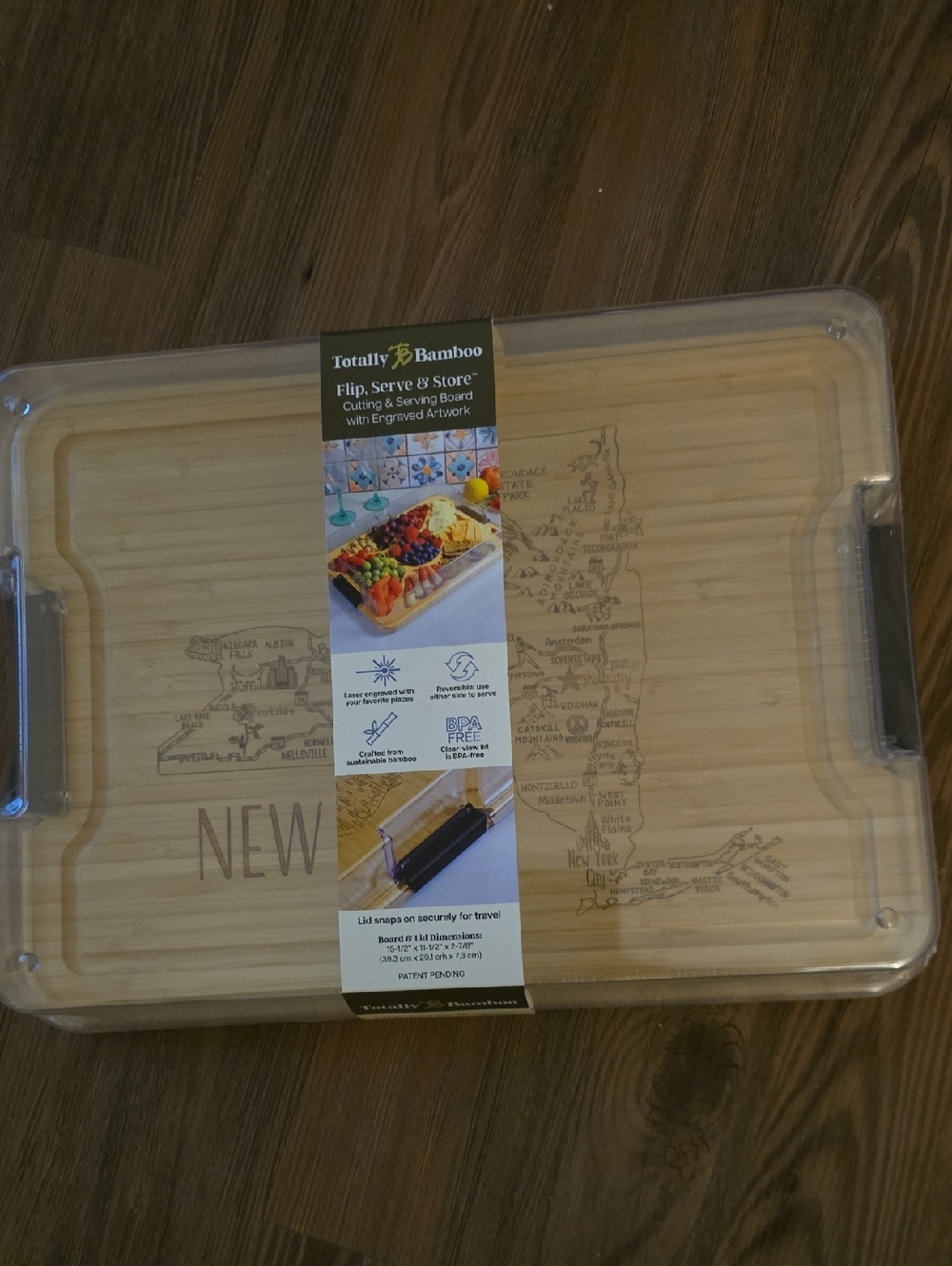 Totally Bamboo Flip, Serve & Store Cutting & Serving Board - Natural Bamboo